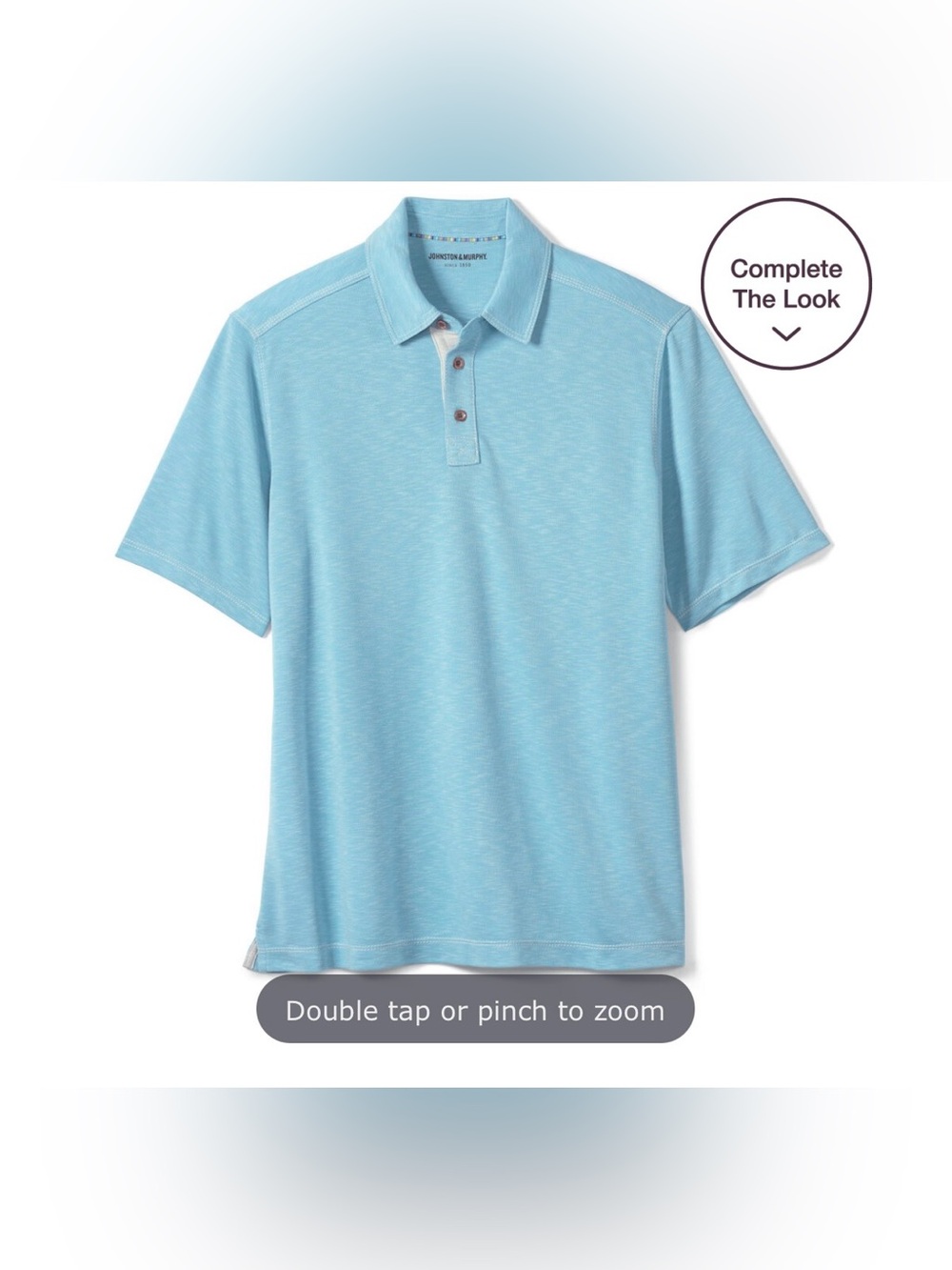 Johnston & Murphy Men's Turquoise Slub Polo Shirt - Short Sleeve size XXL 2xl